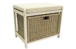 Hamper Storage Bench - Cream